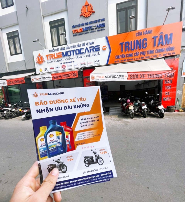 Địa điểm áp dụng chương trình khuyến mãi tại True Moto Care Trung Tâm và True Moto Care Gia Phúc 1