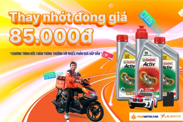 Ưu đãi thay nhớt đồng giá 85.000 dành cho tài xế Lalamove nhớt thương hiệu Castrol