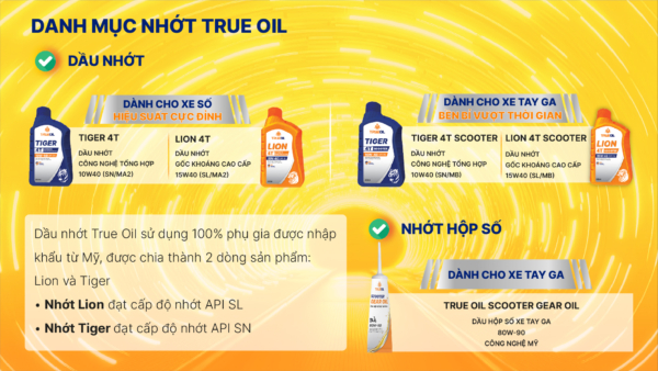 bảng giá nhớt true oil