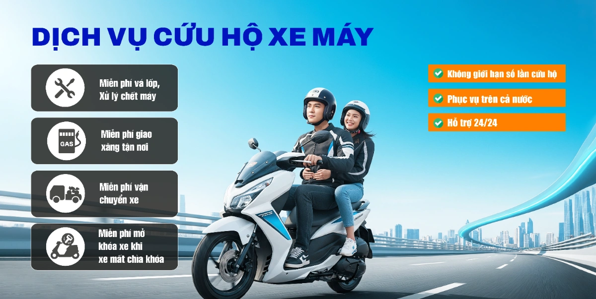 Các lợi ích khi mua gói cứu hộ xe máy Các lợi ích khi mua gói cứu hộ xe máy