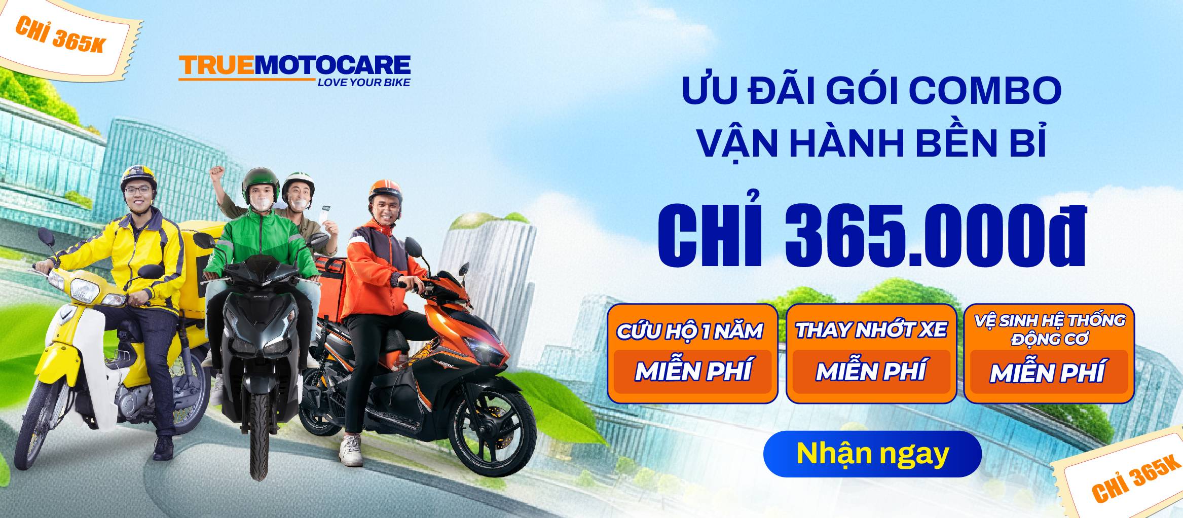 Gói cứu hộ xe máy tại True Moto Care chỉ 365k