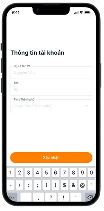 Điền thông tin đăng nhập