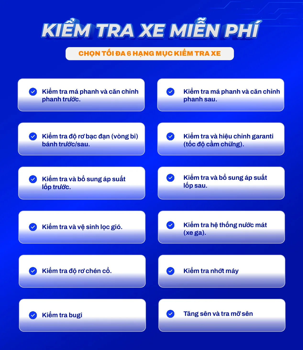 Kiểm tra xe miễn phí