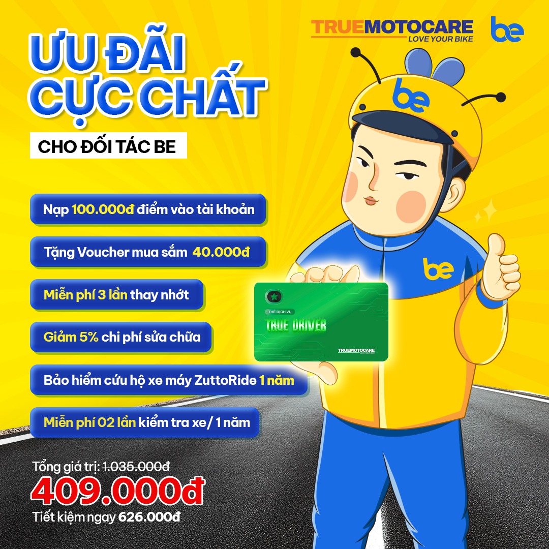 Ưu Đãi Độc Quyền Cho Tài Xế Be: Thẻ TRUE DRIVER Chỉ 409K